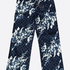 Louis Vuitton Blue Floral Monogram Jeans